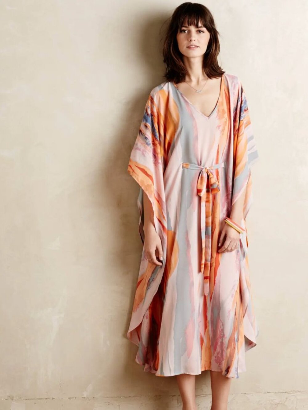M Anthropologie Paper Crown Kimono Maxi Dress